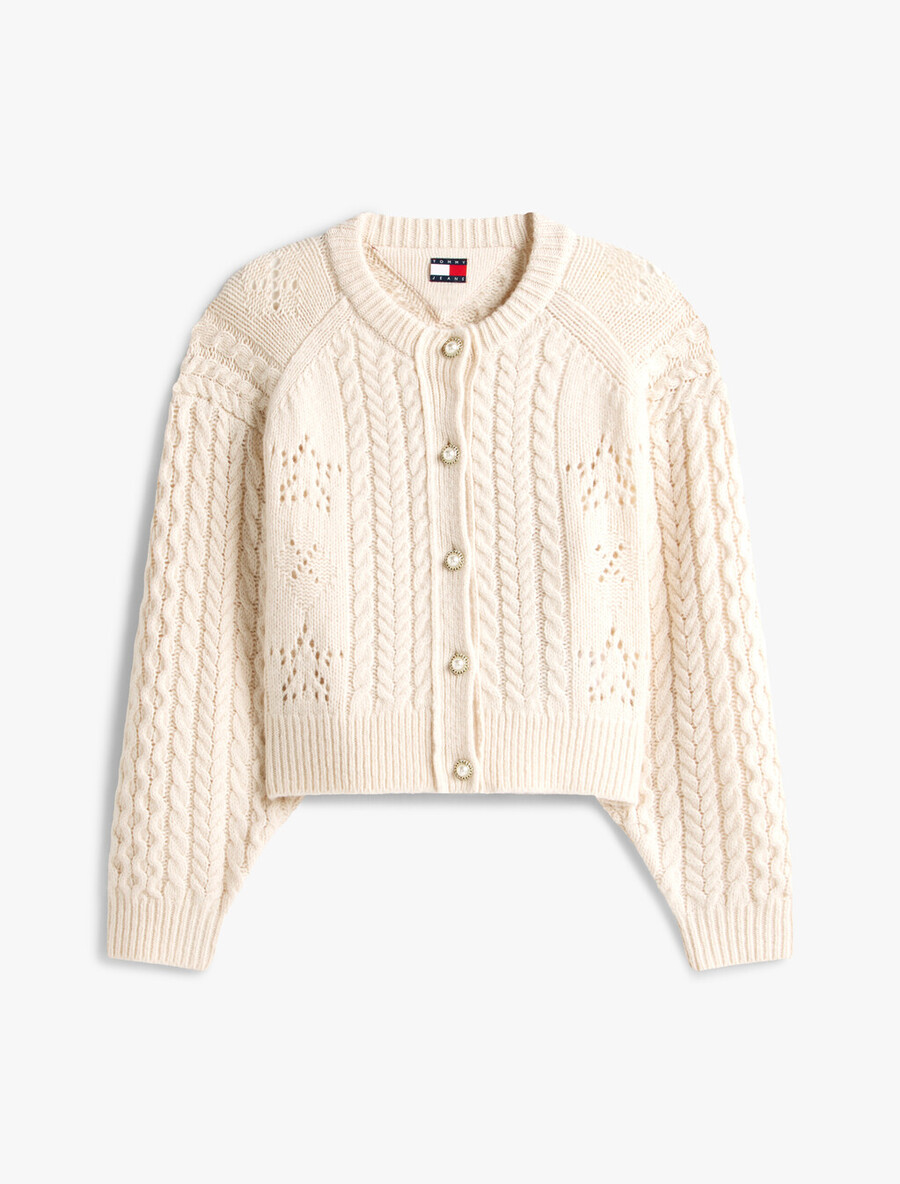 tommy girl zopfstrickjacke