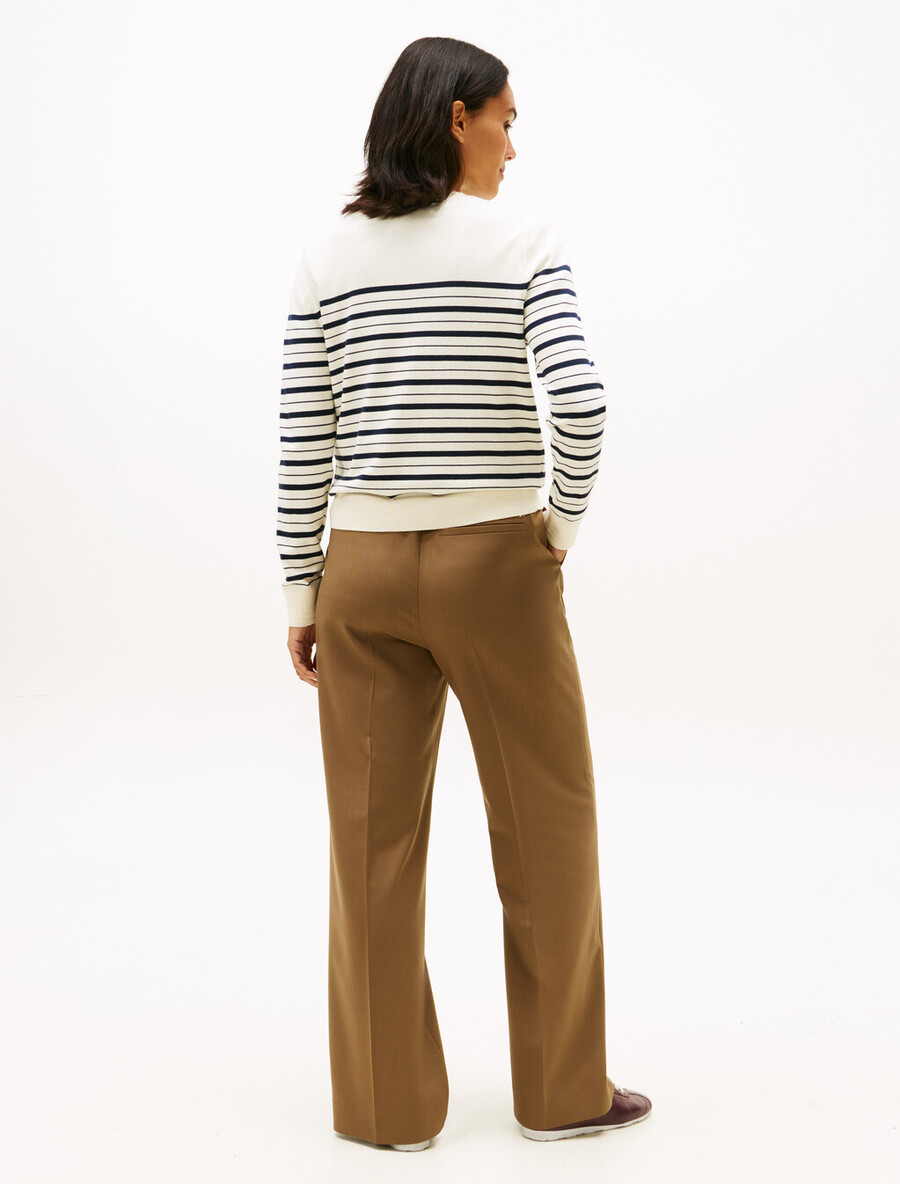 jersey-strickjacke mit rundhalsausschnitt