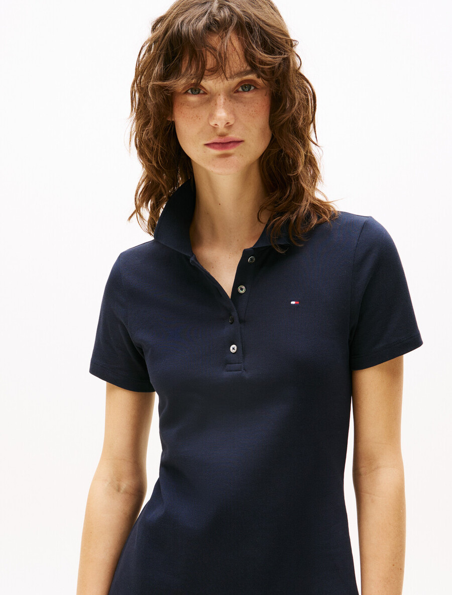 1985 slim pique polokleid