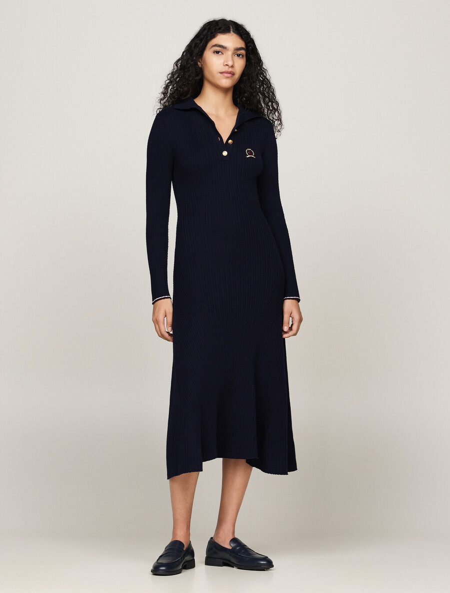 crest midi-polokleid mit kaschmir