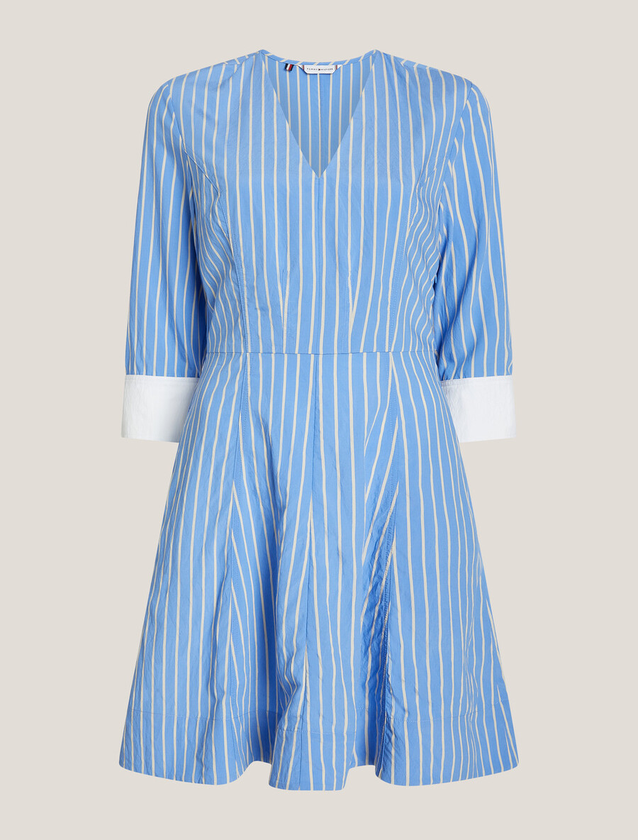 gestreiftes kleid in a-linie