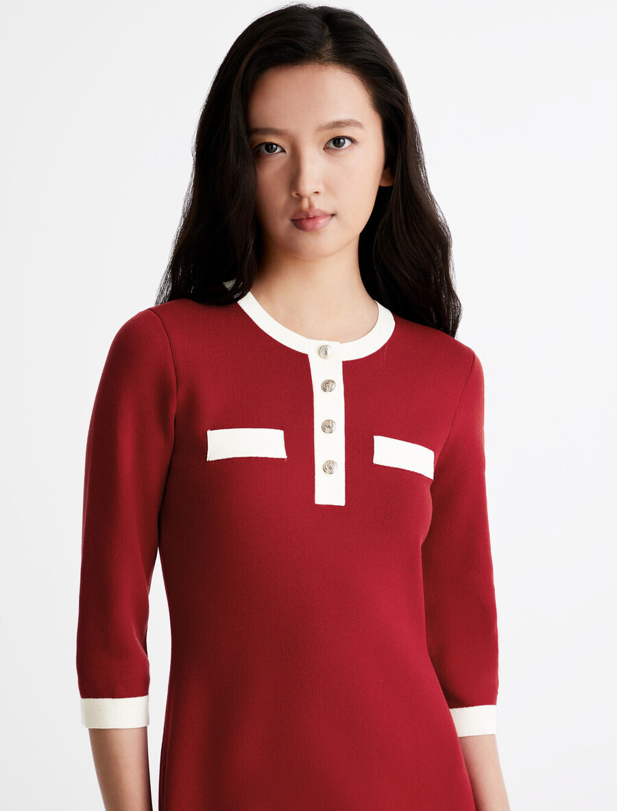 henley-kleid in fit flare-optik