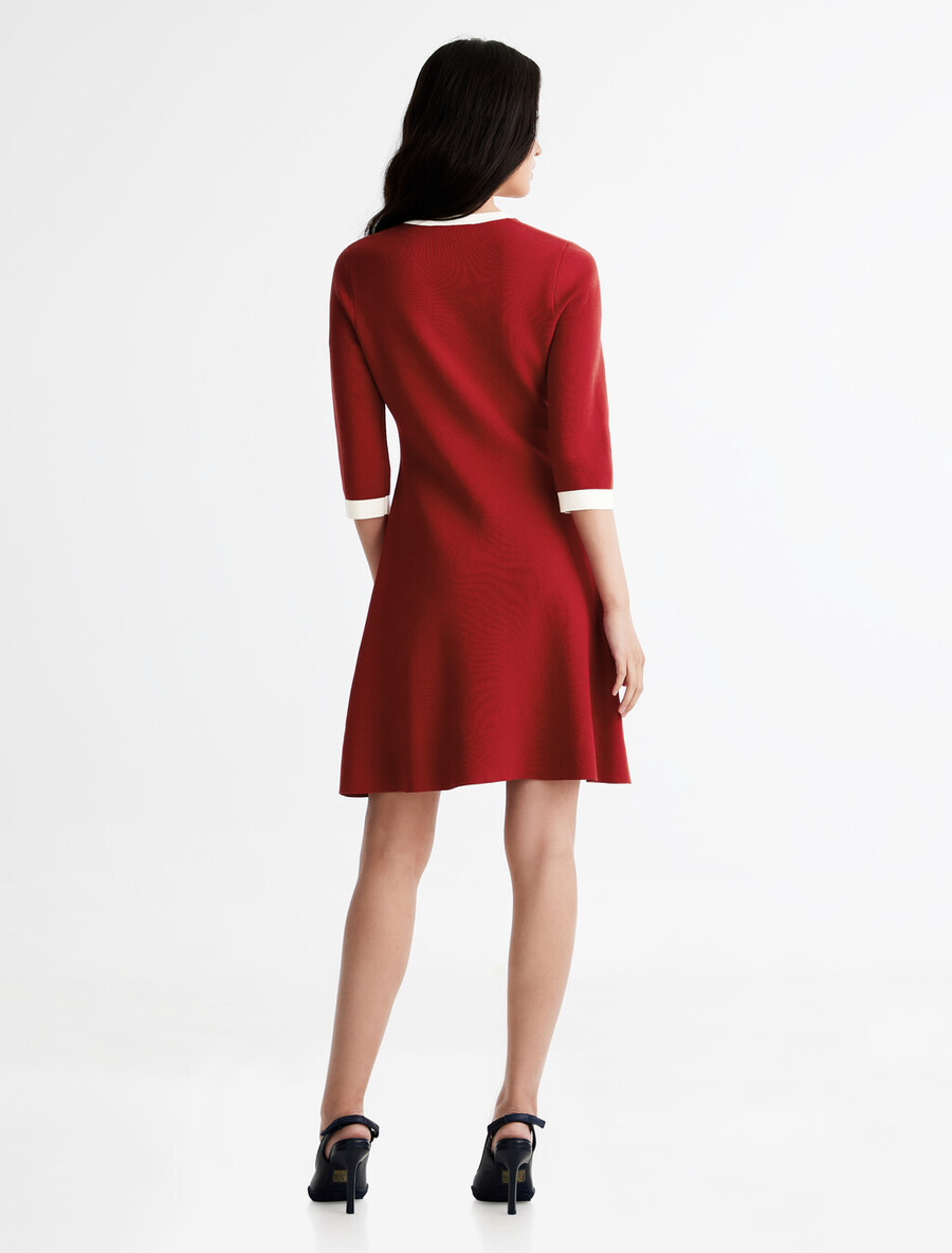henley-kleid in fit flare-optik