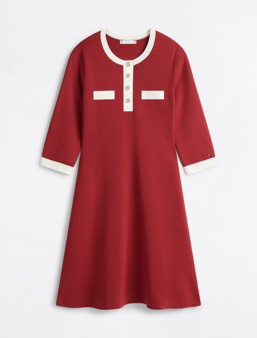 henley-kleid in fit flare-optik