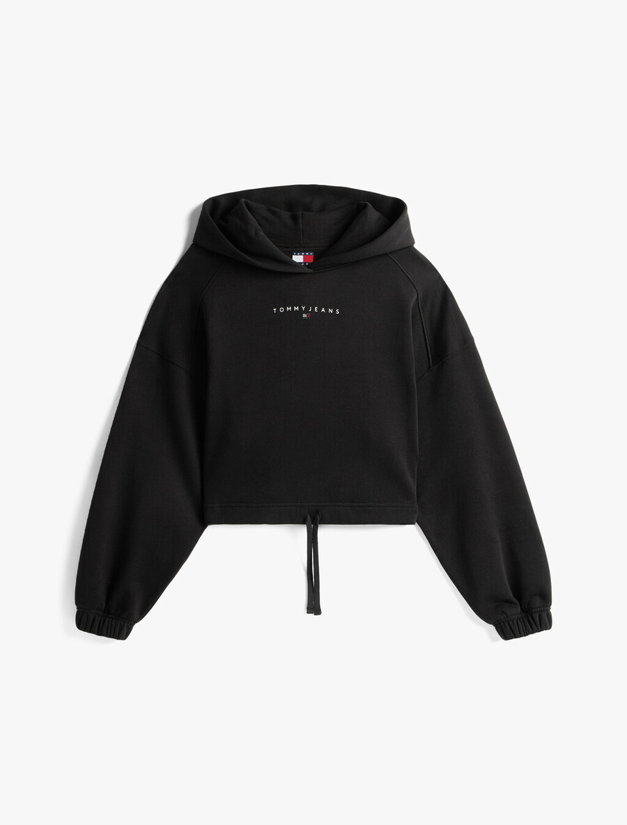 kurzer hoodie mit strass-logo