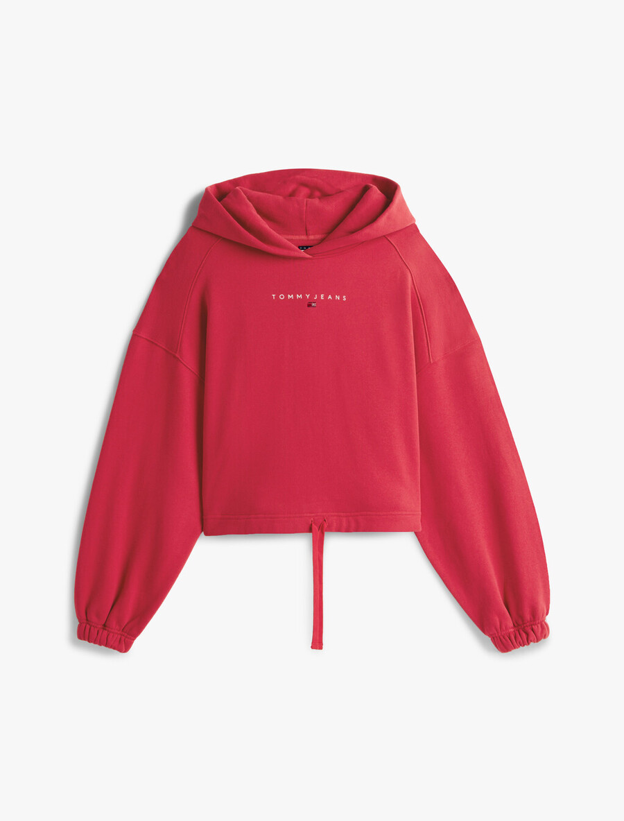 kurzer hoodie mit strass-logo