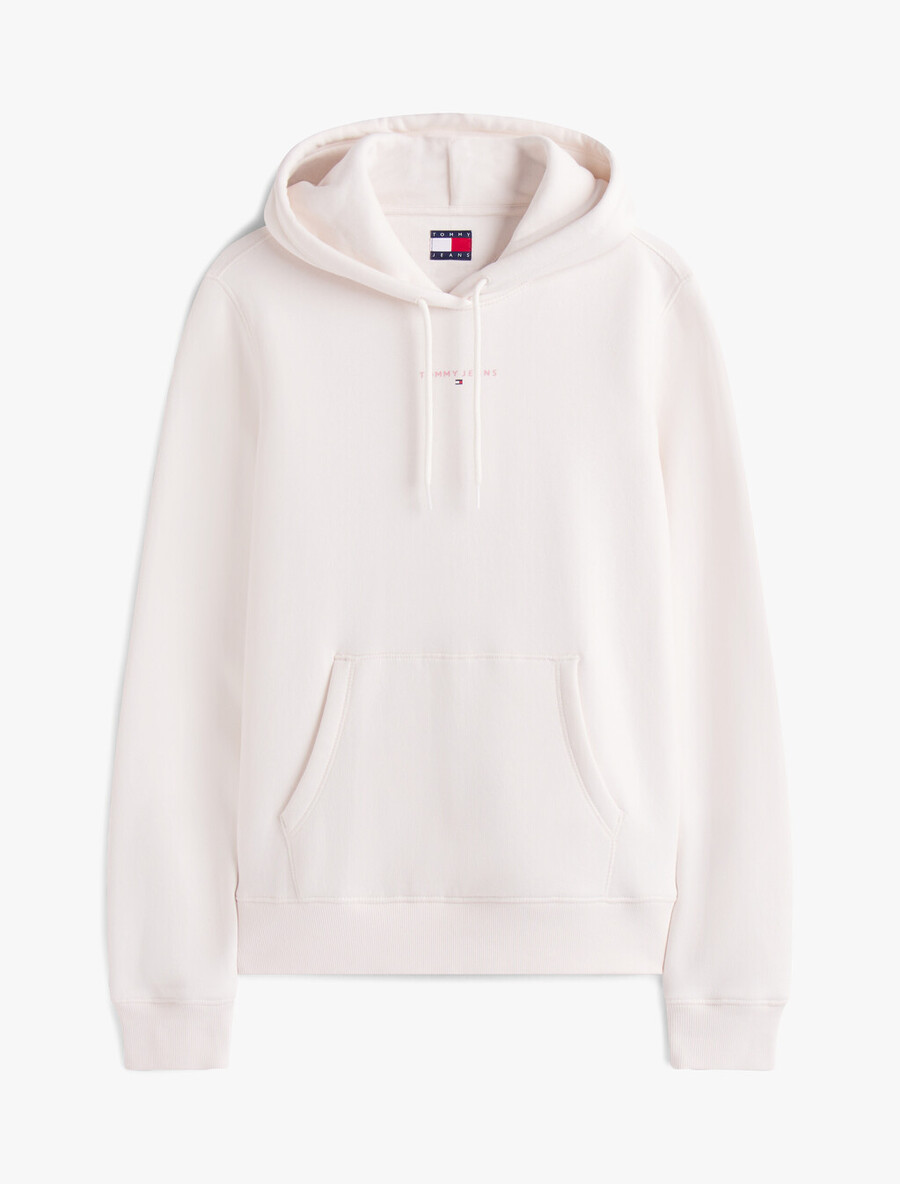 fleece-hoodie mit linearem logo