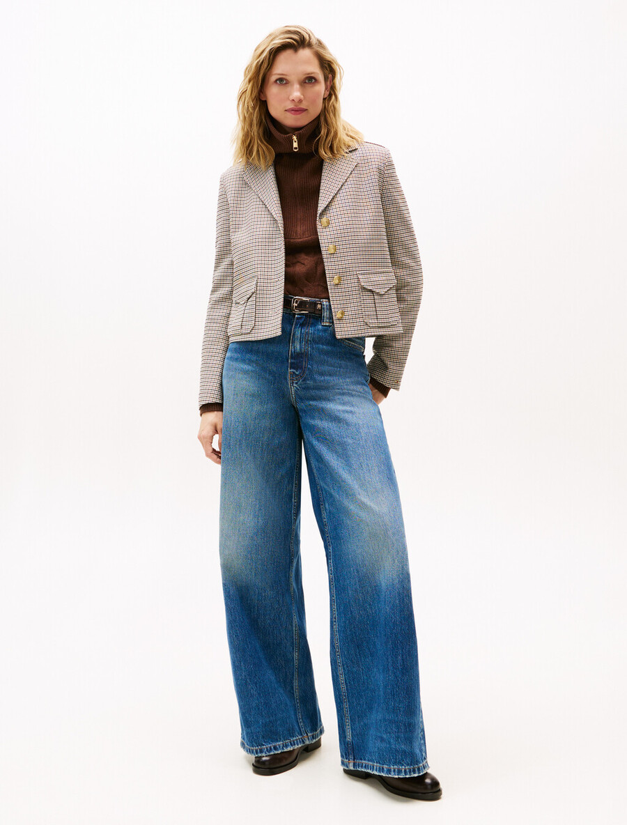 70er-jahre high-rise-jeans mit weitem bein