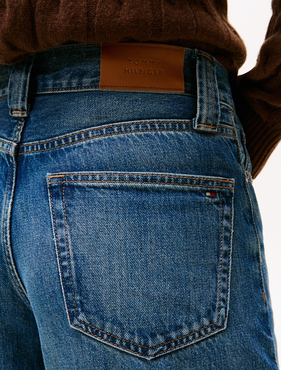 70er-jahre high-rise-jeans mit weitem bein
