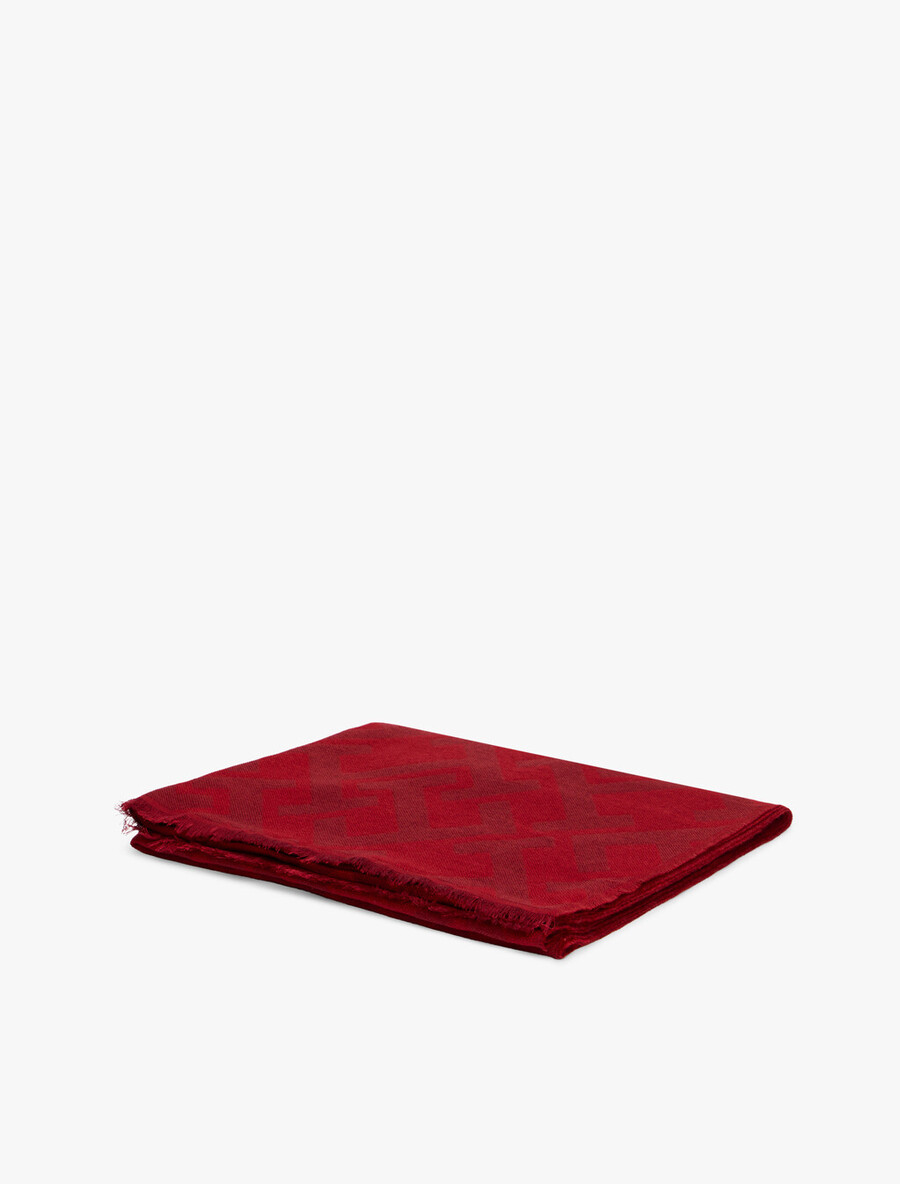 th monogramm-jacquard-schal aus wolle