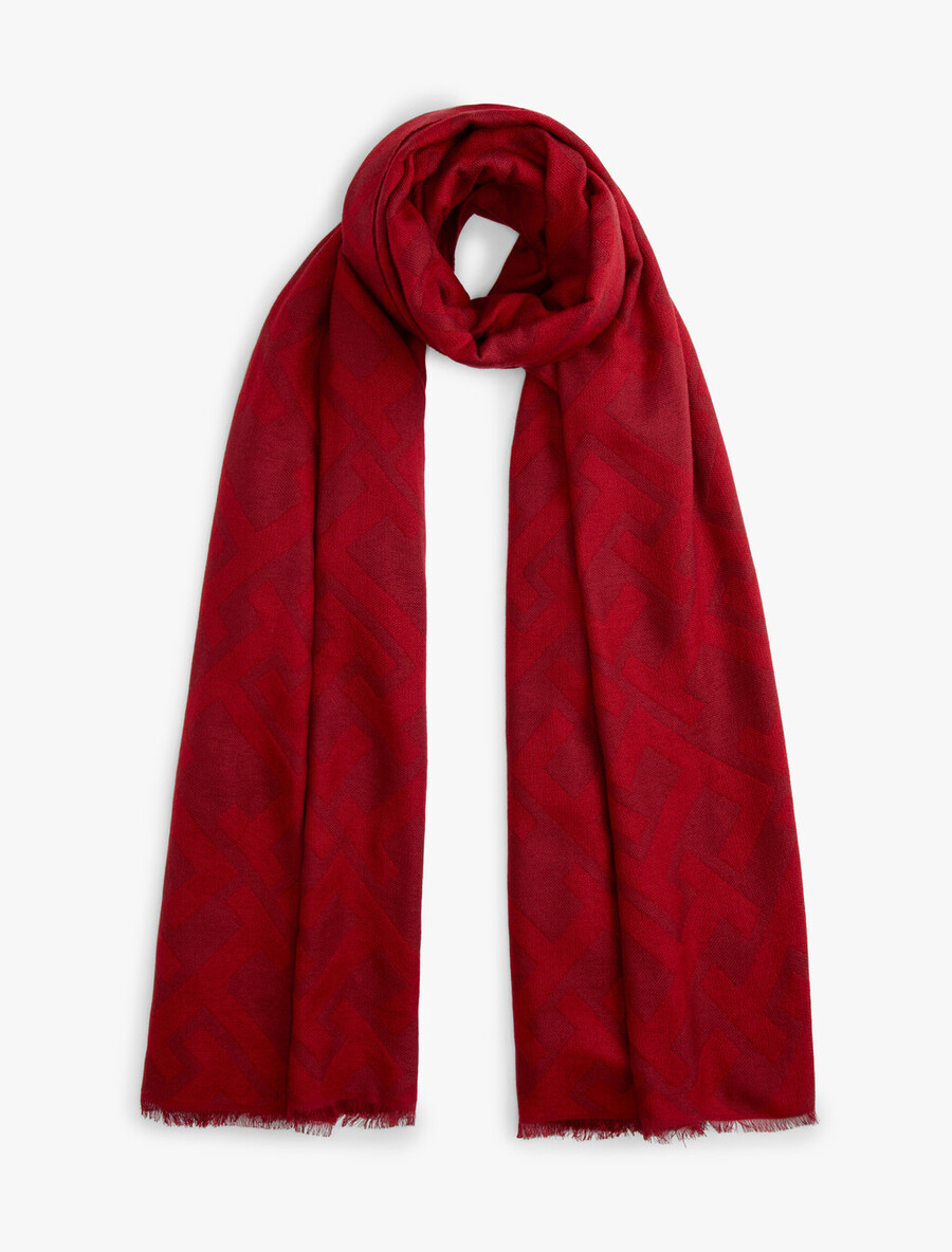 th monogramm-jacquard-schal aus wolle