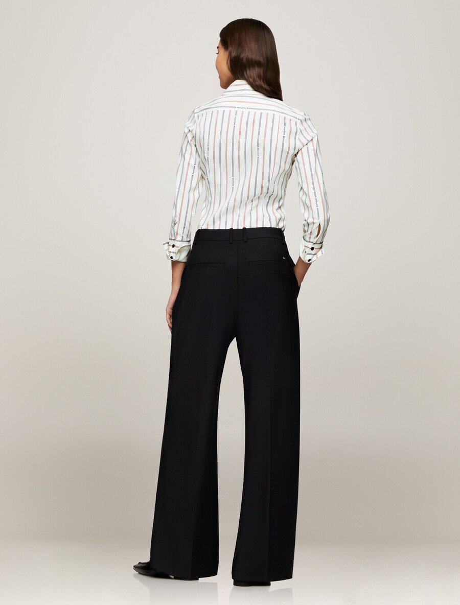 asia fit logo stripe slim shirt