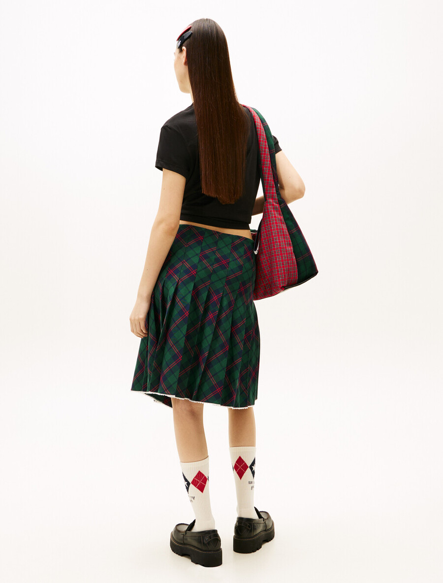 tommy girl tartan plissee-midirock