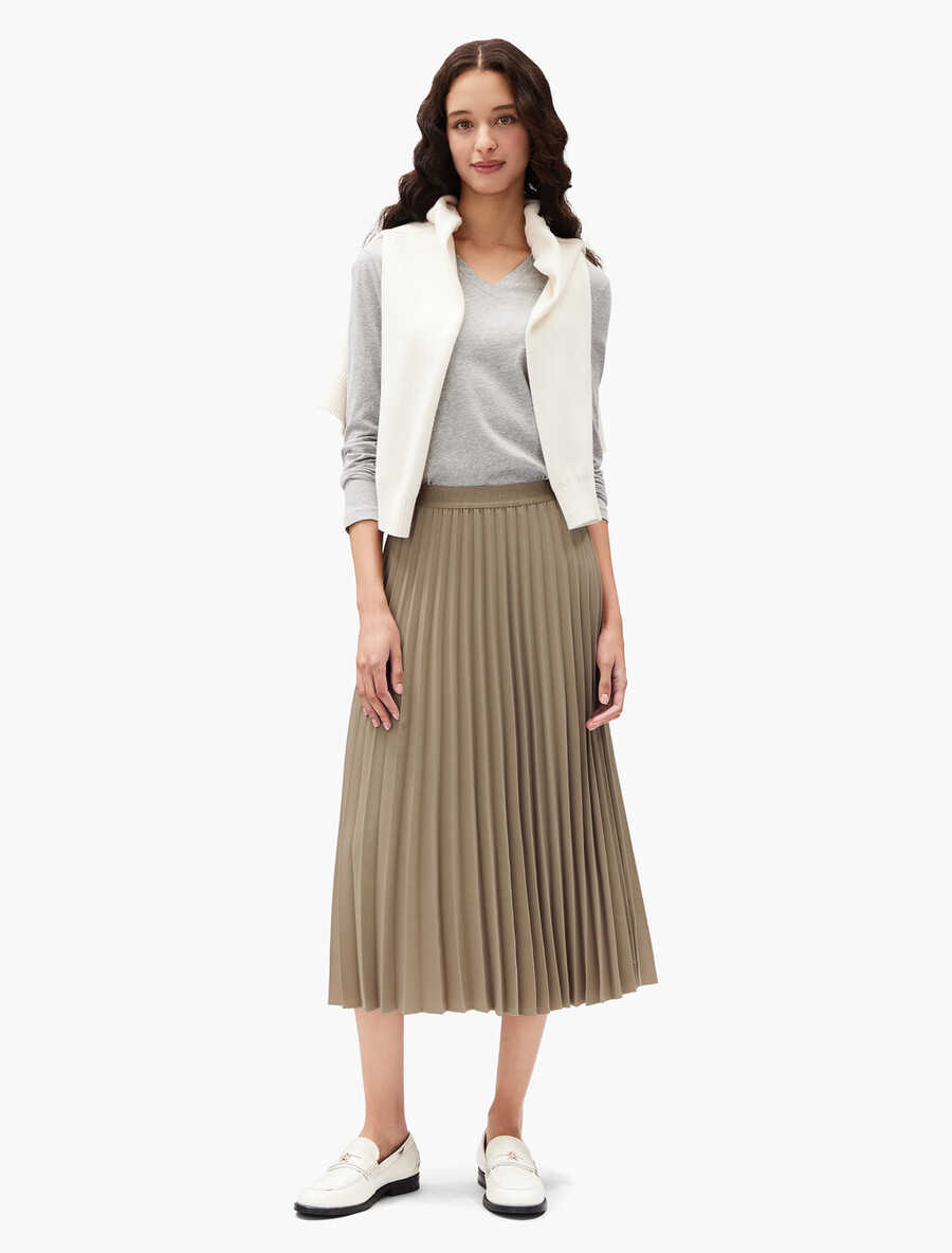 twill midi-faltenrock