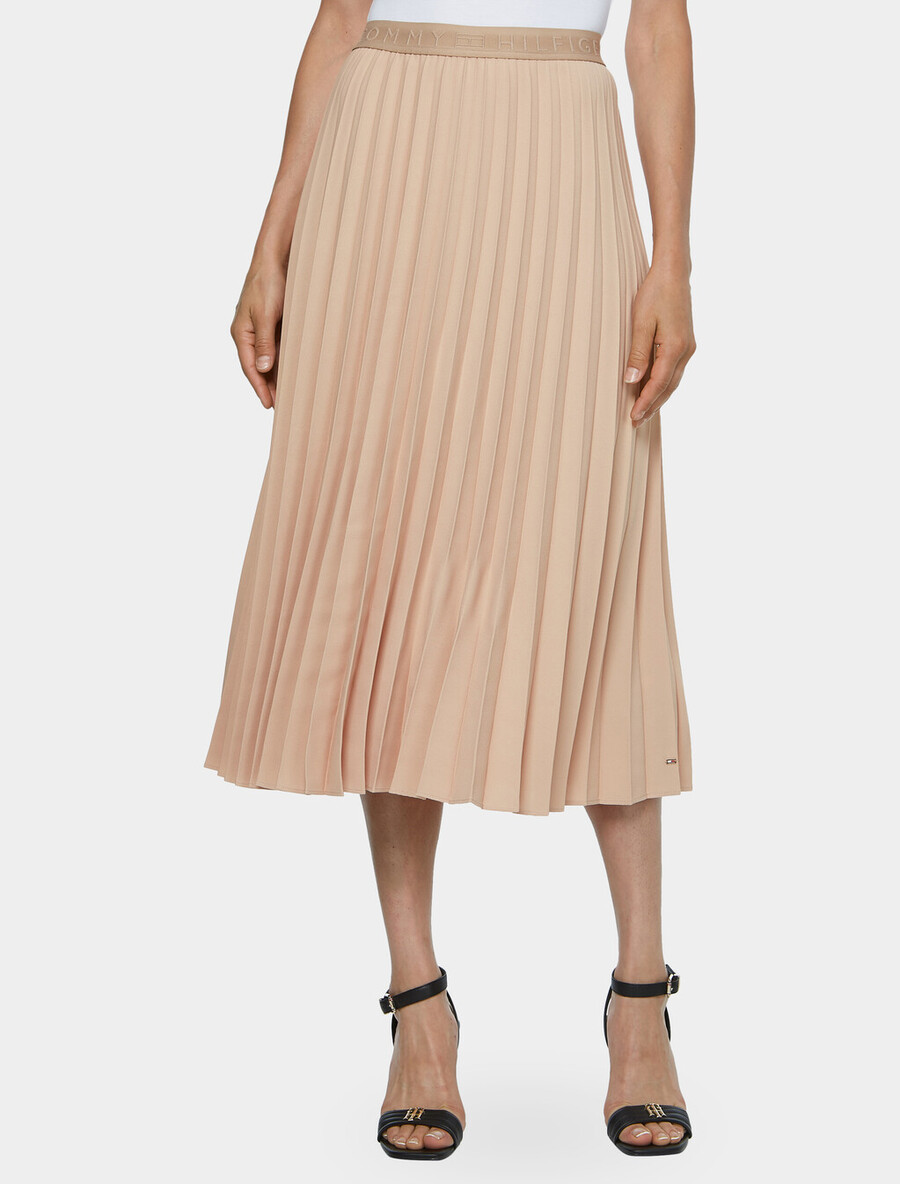 twill midi-faltenrock