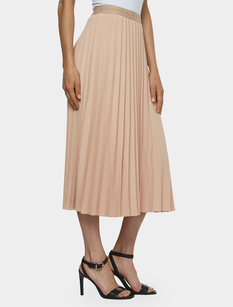 twill midi-faltenrock