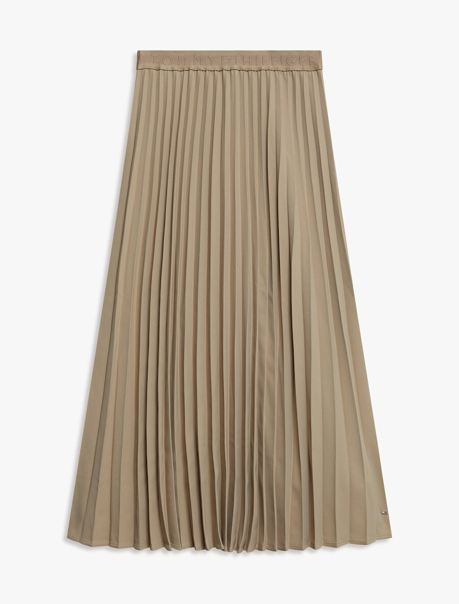 twill midi-faltenrock