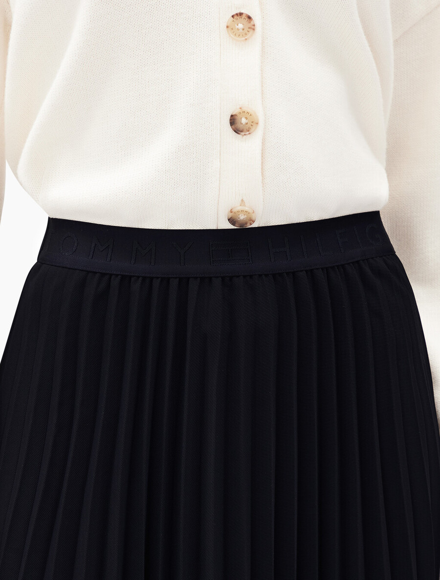 twill midi-faltenrock