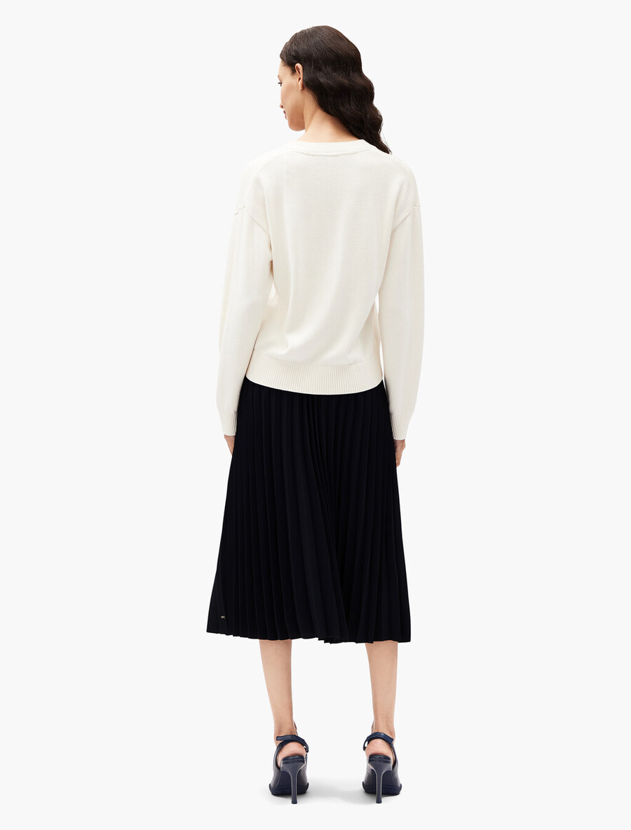 twill midi-faltenrock