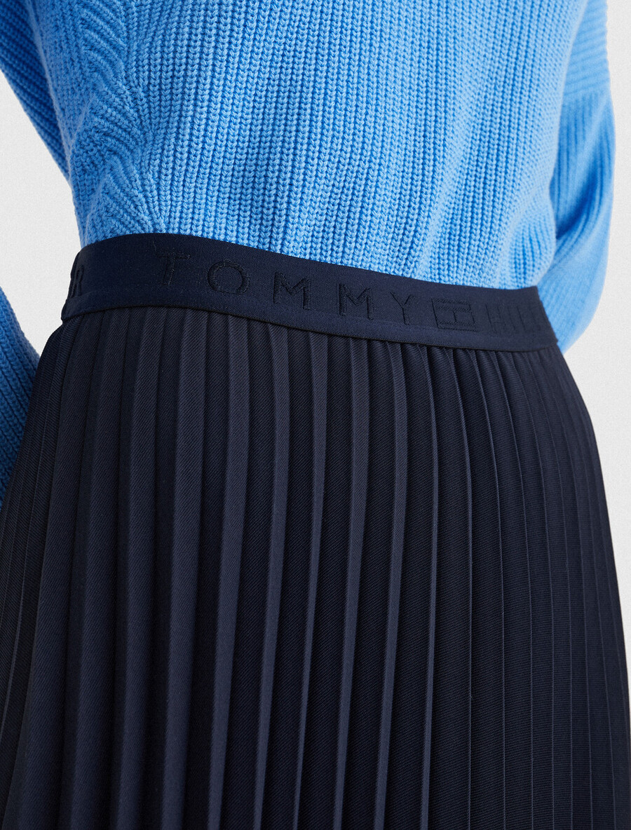 twill midi-faltenrock