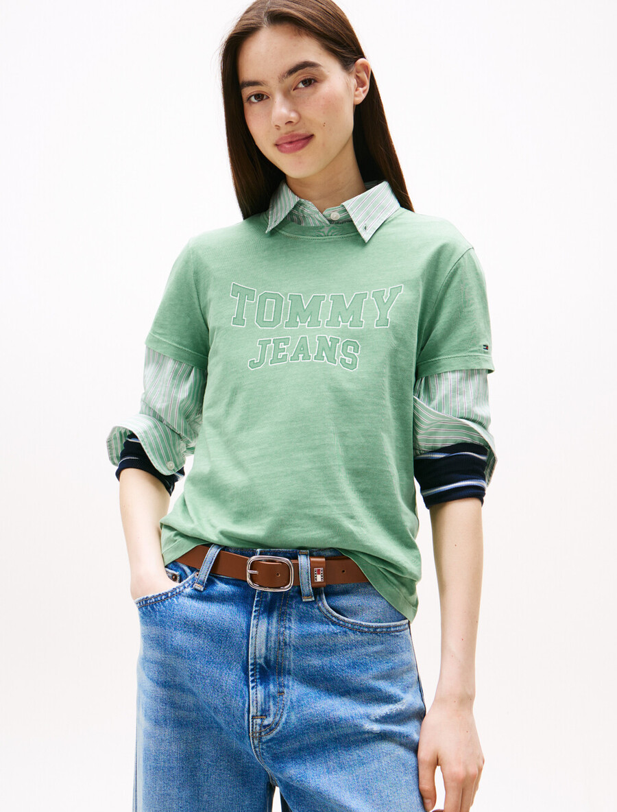 college-t-shirt mit rundhalsausschnitt
