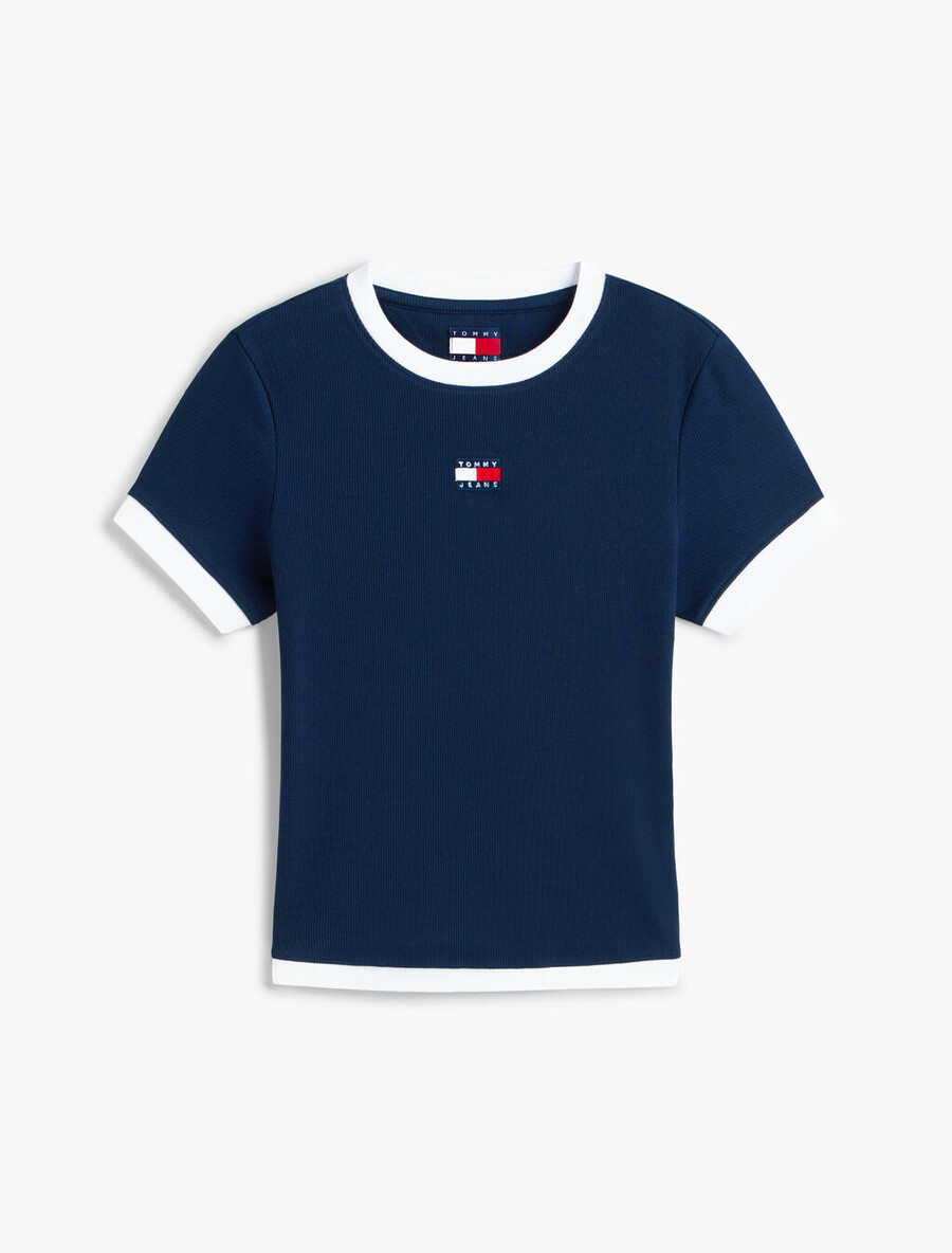 tommy badge rippstrick-t-shirt