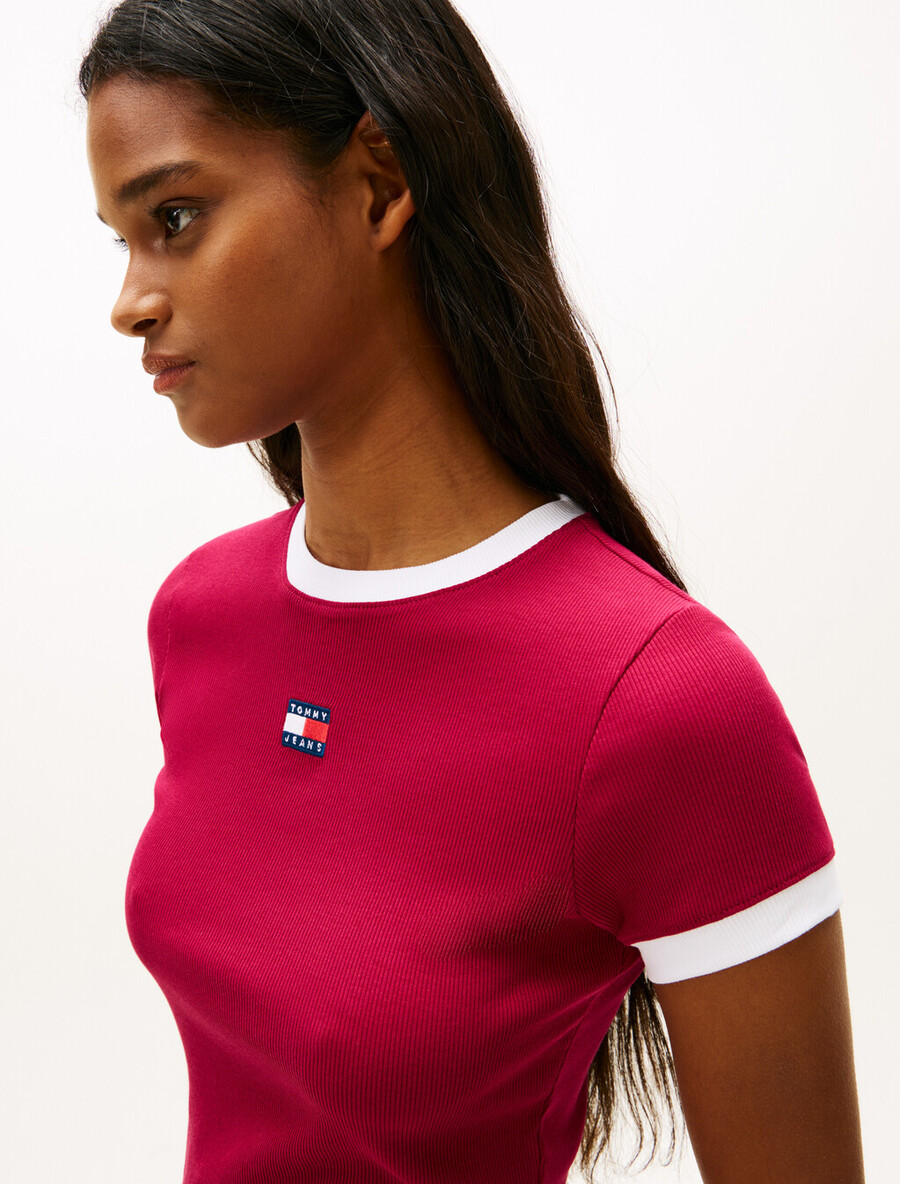 tommy badge rippstrick-t-shirt