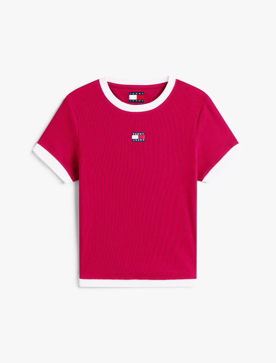 tommy badge rippstrick-t-shirt