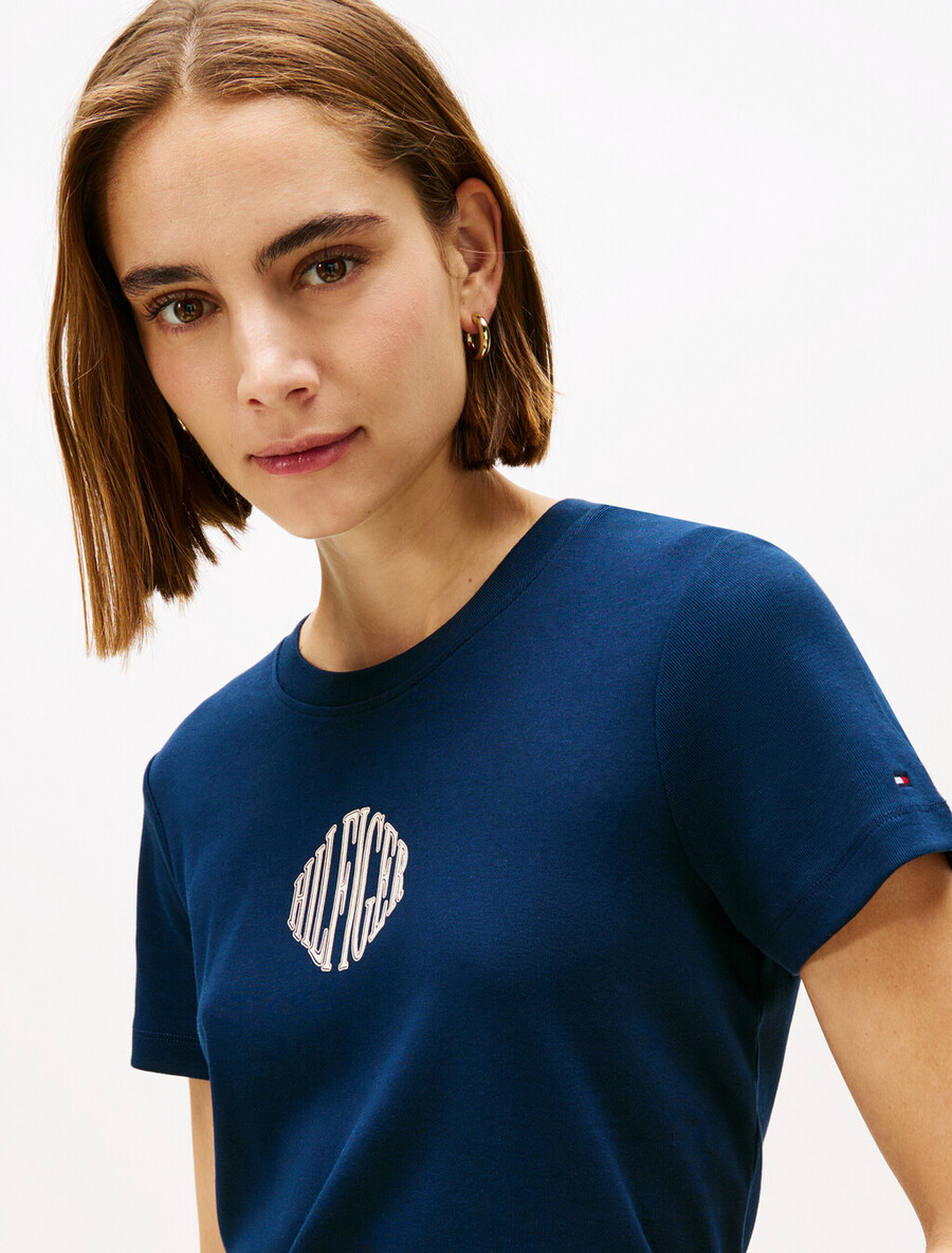 logo-t-shirt mit rundhalsausschnitt