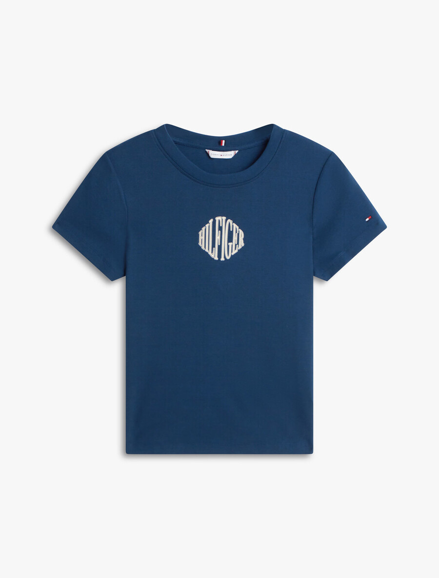 logo-t-shirt mit rundhalsausschnitt