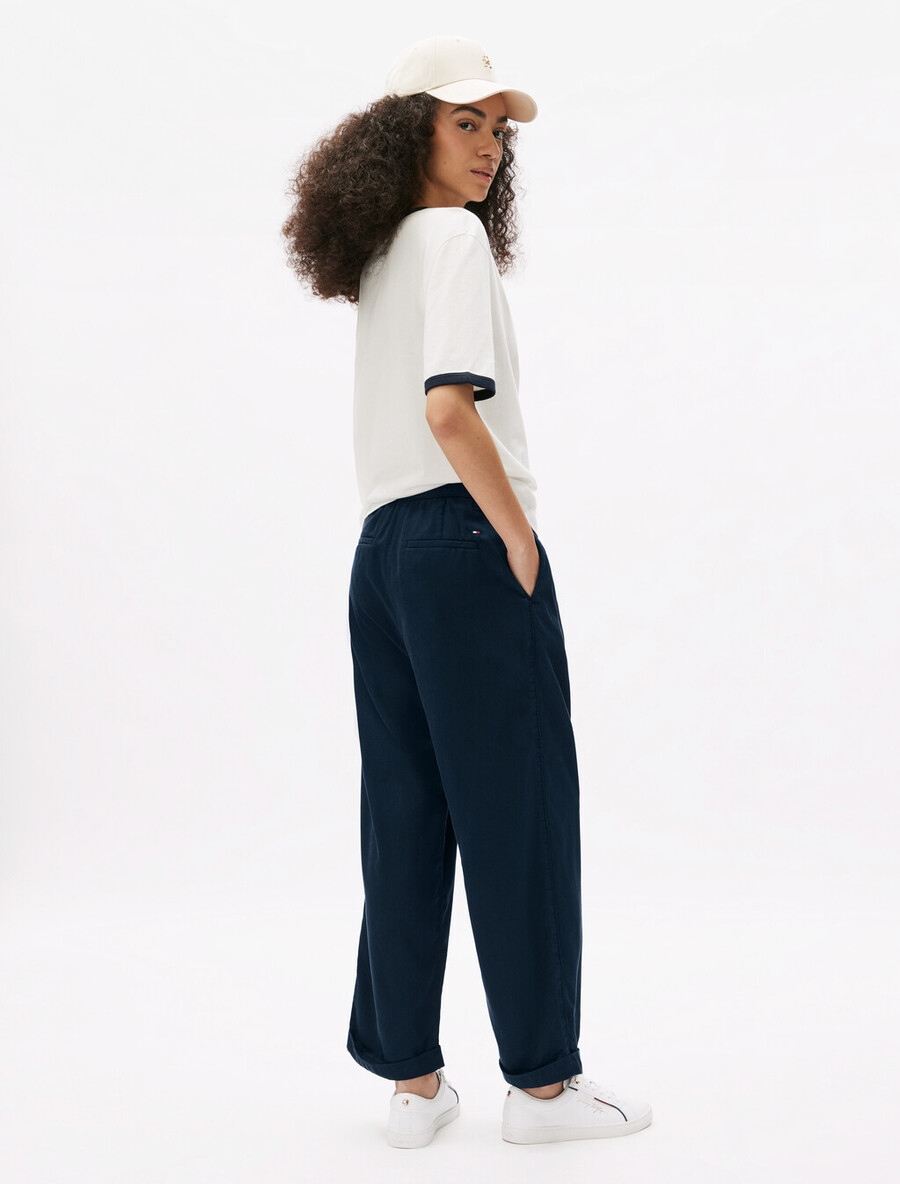 bequeme gerade geschnittene hose aus baumwollmischgewebe