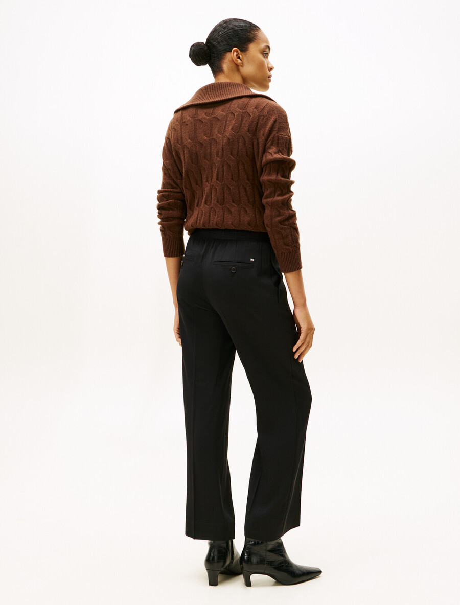weite hose aus viskose-twill zum hineinschlüpfen