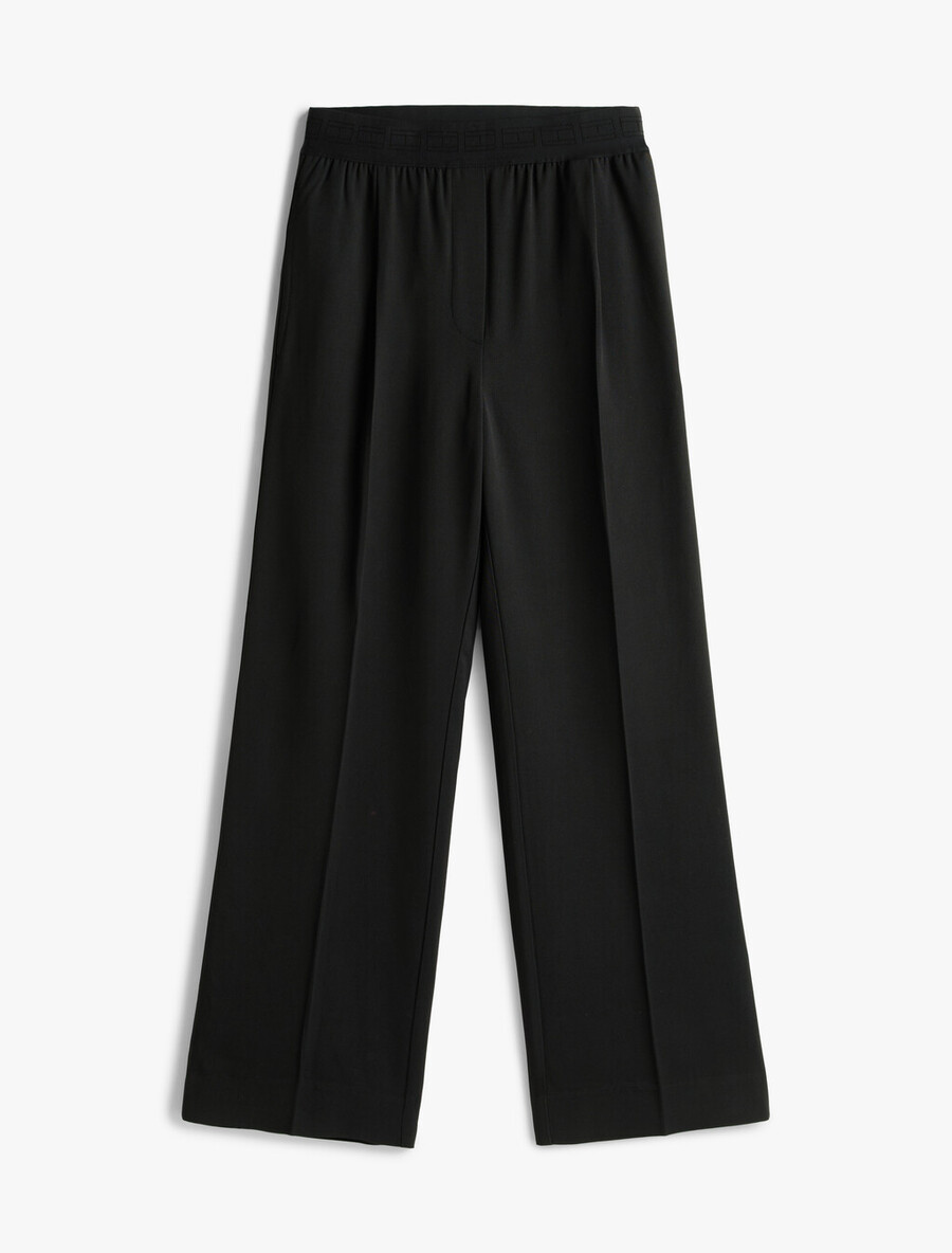 weite hose aus viskose-twill zum hineinschlüpfen