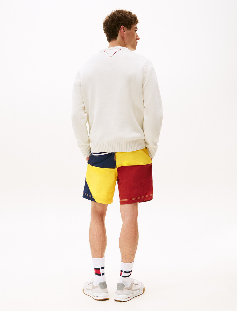 hilfiger segelpullover mit rippstrick-intarsienlogo