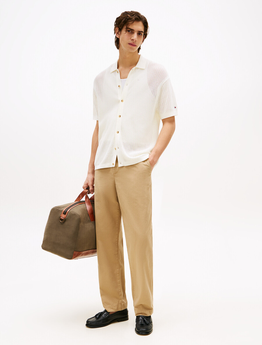 strukturiertes offenes strick-overshirt
