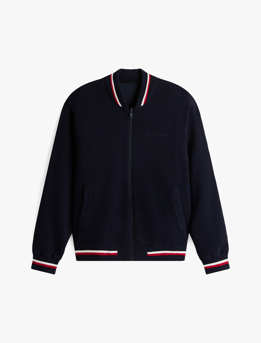 wende-bomberjacke aus materialmix