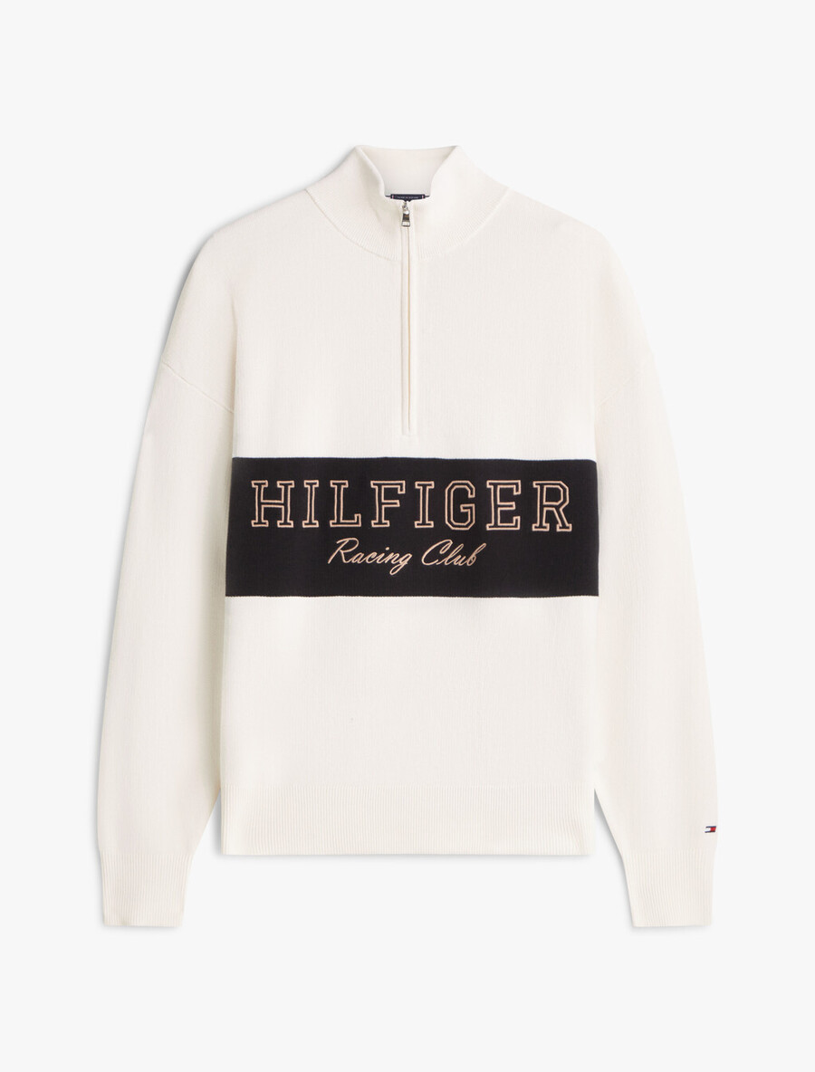 lässiger pullover mit viertelreißverschluss und stehkragen