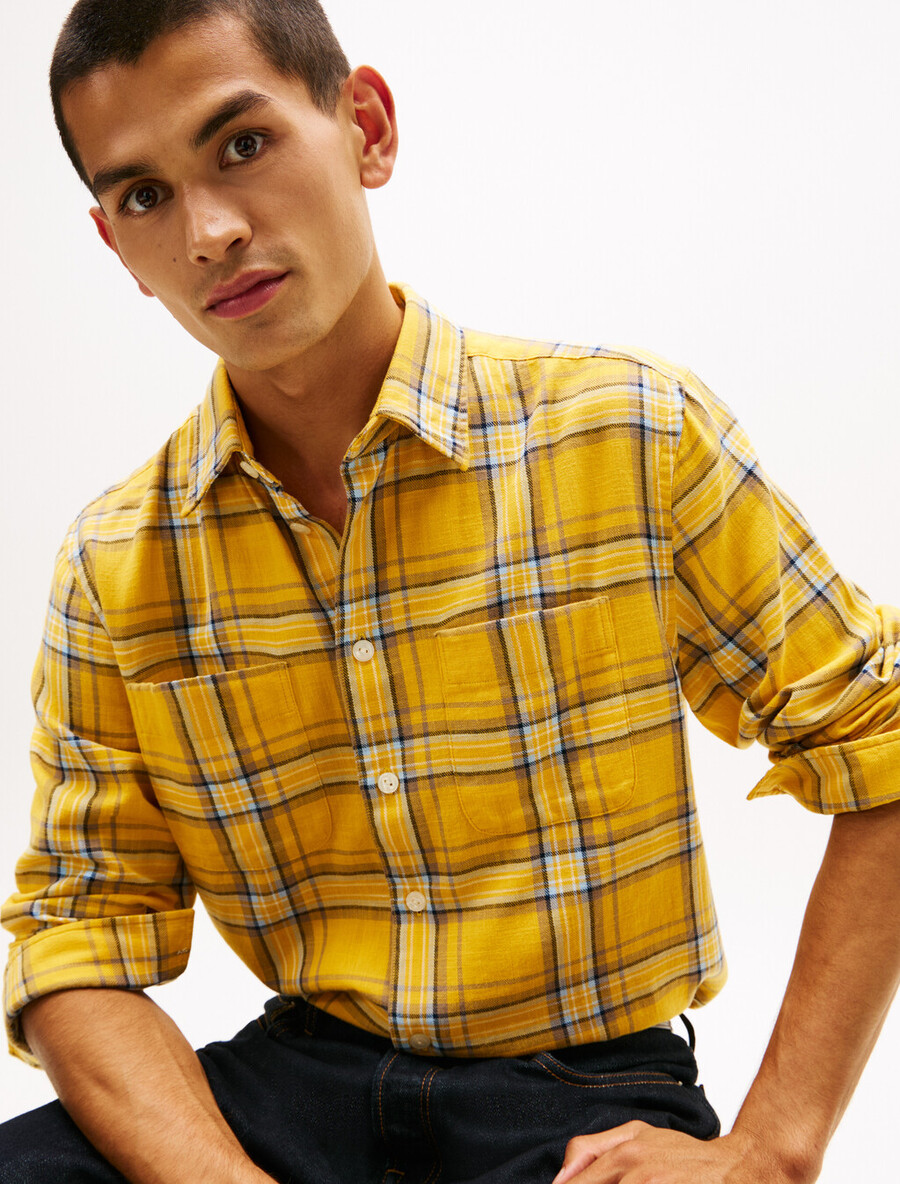 hemd mit lockerer passform und strukturiertem twill-karomuster