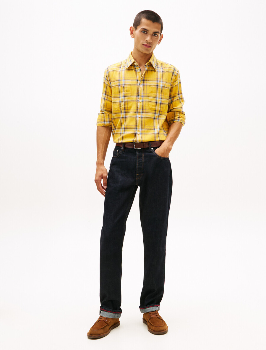 hemd mit lockerer passform und strukturiertem twill-karomuster