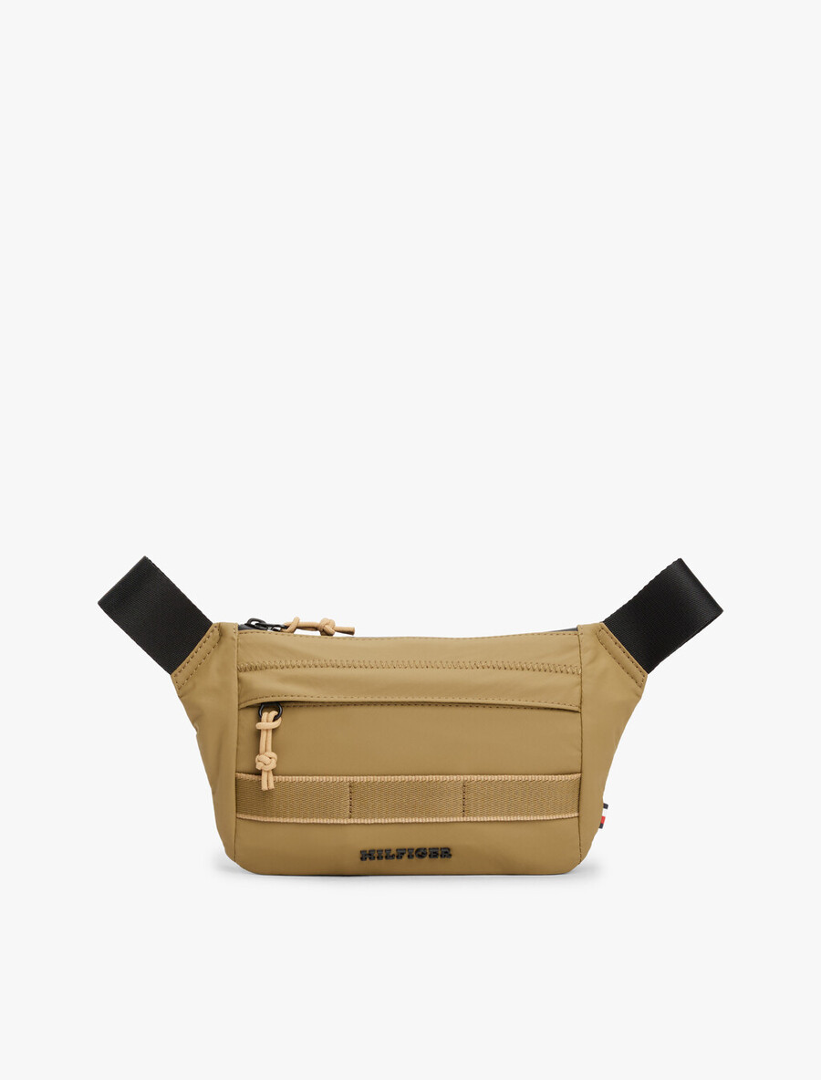 bauchtasche mit strukturierter logo-oberfläche