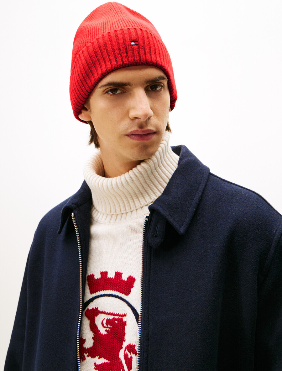 hilfiger flag beanie mit kaschmir