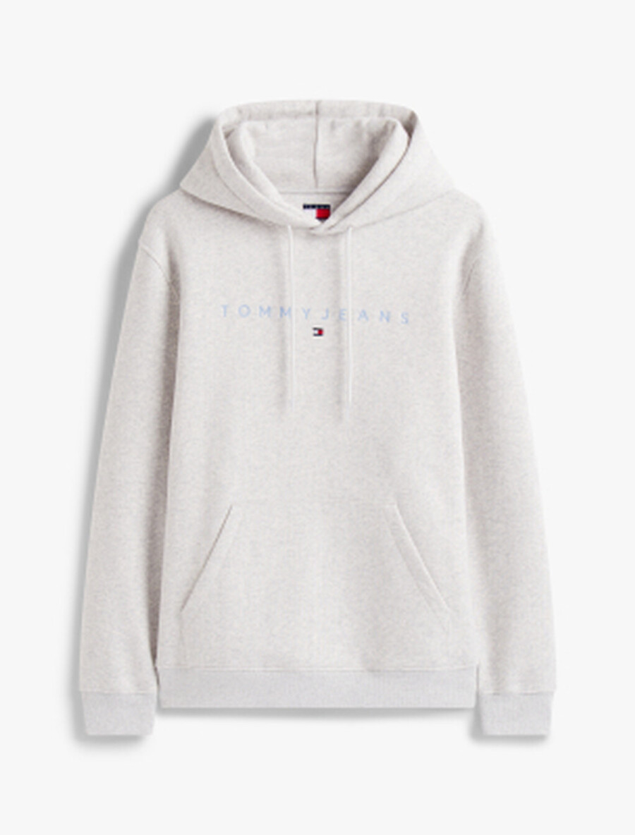 kapuzenpullover mit linearer logostickerei und kängurutasche