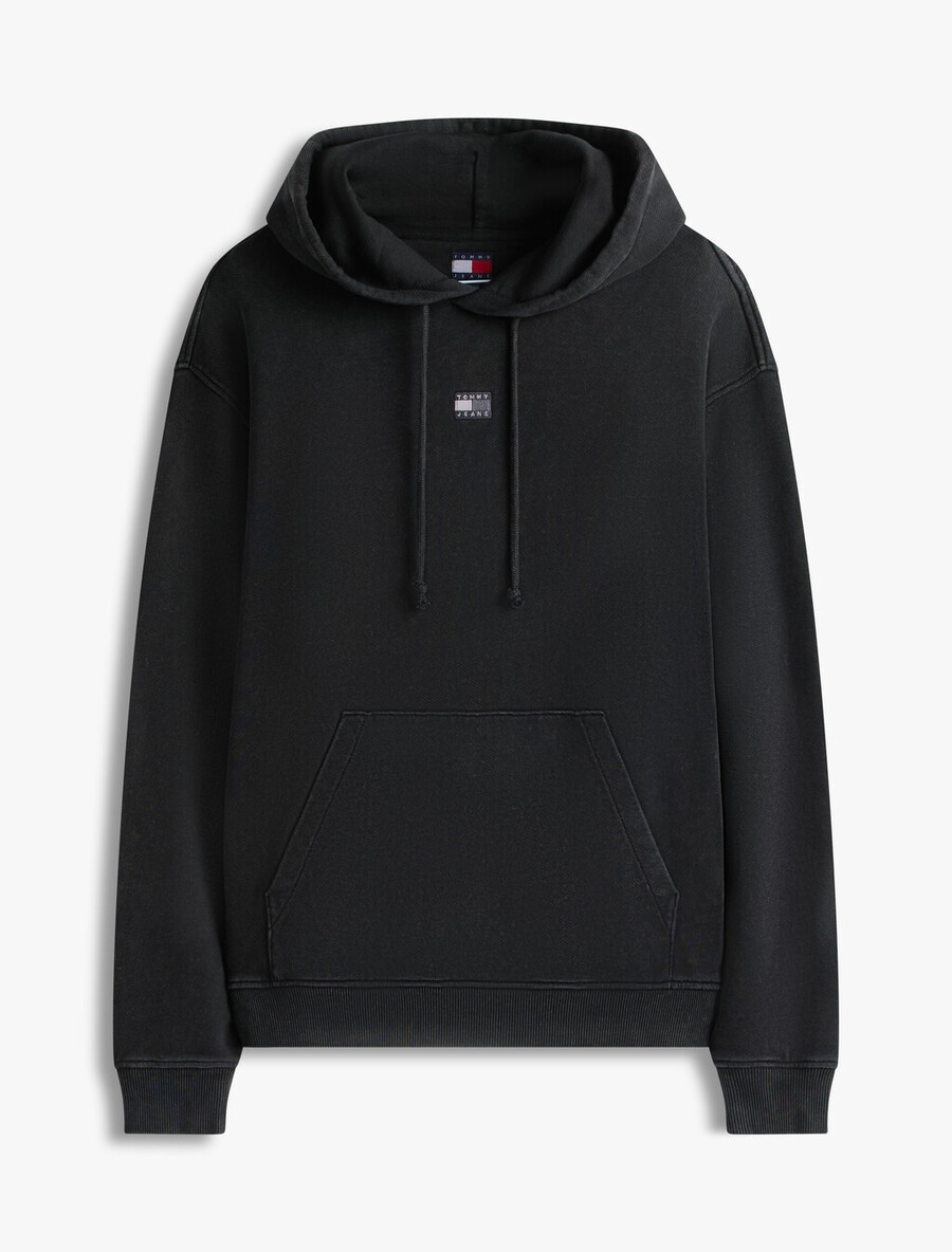 kapuzenpullover mit überfärbtem rücken-flaggenabzeichen und lässiger passform