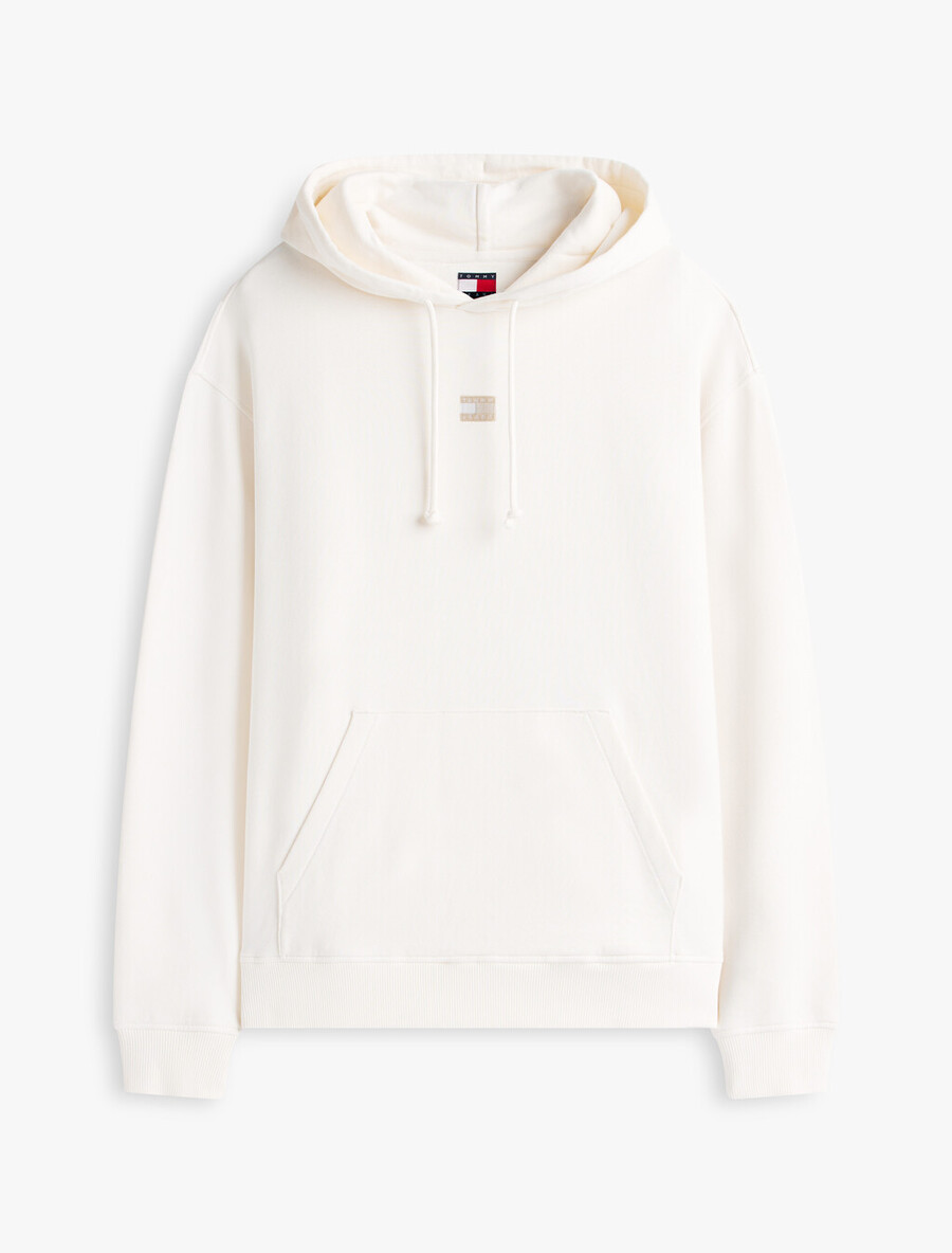 kapuzenpullover mit überfärbtem rücken-flaggenabzeichen und lässiger passform