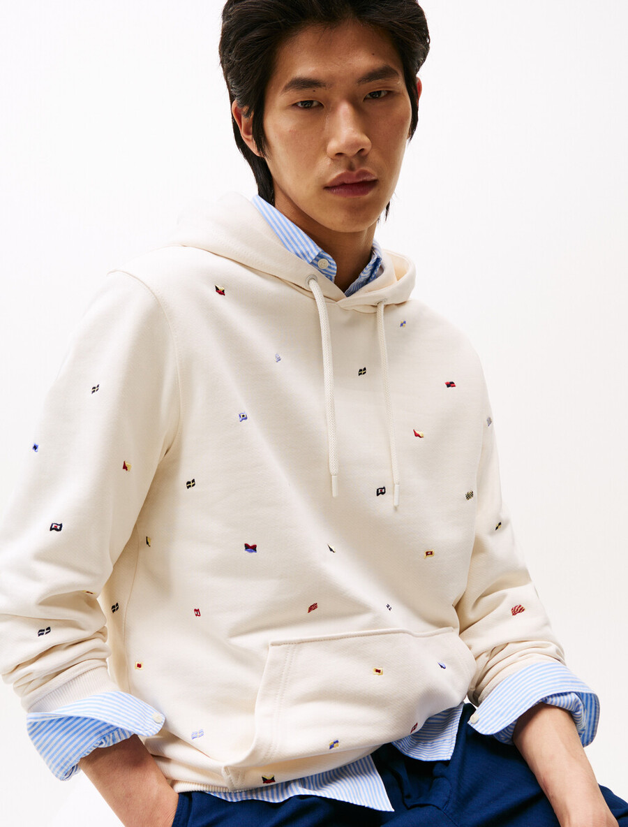 hoodie mit flaggenmuster