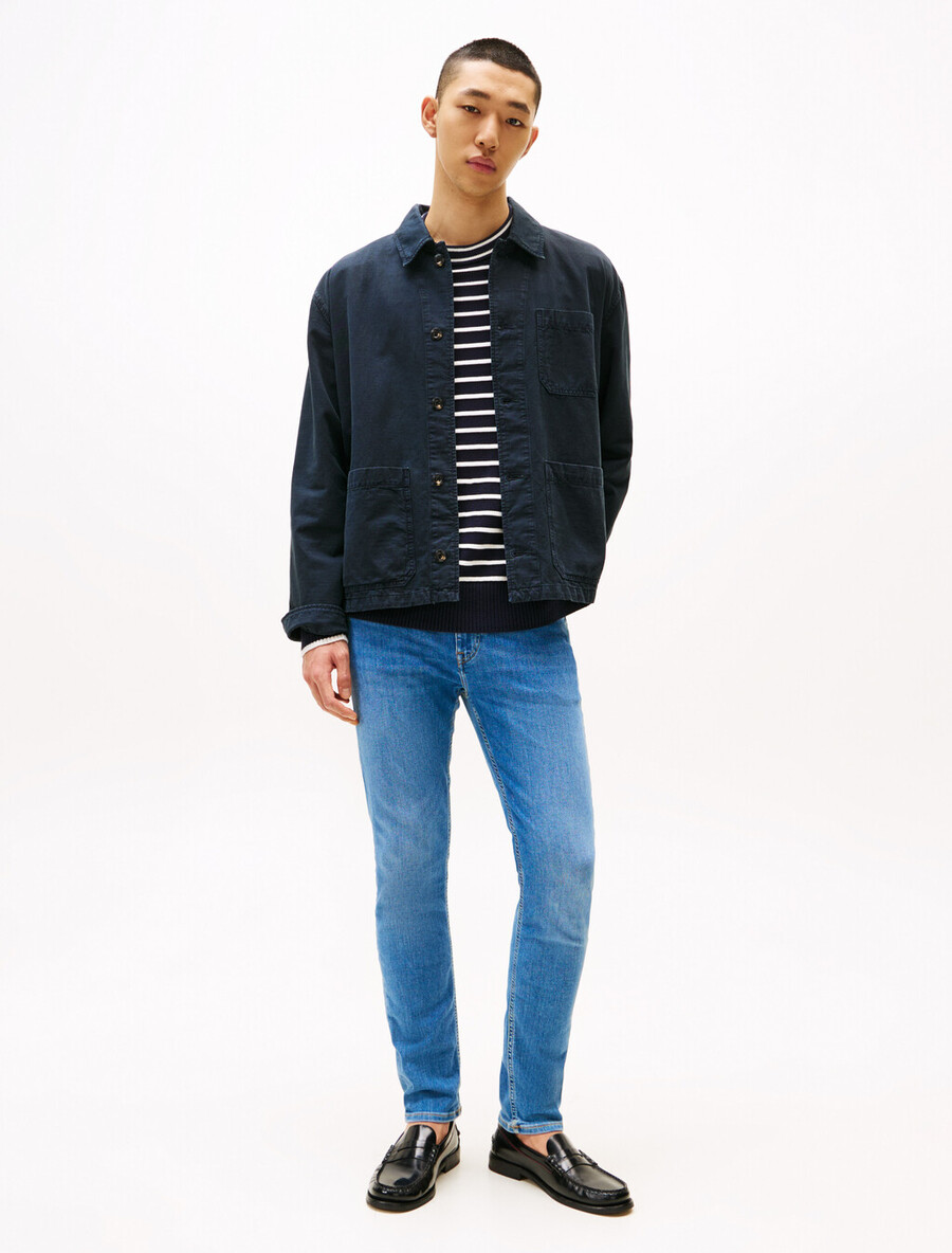 ausgeblichene lässige jeans mit geradem bein