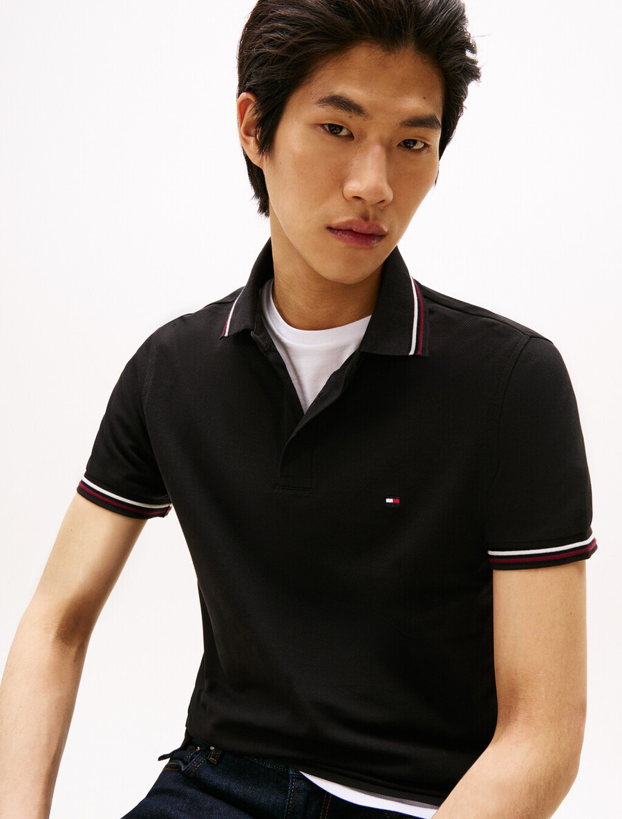 tipped slim polo