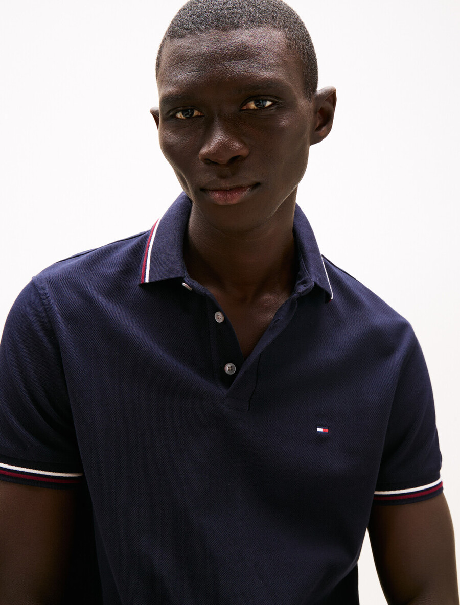 tipped slim polo