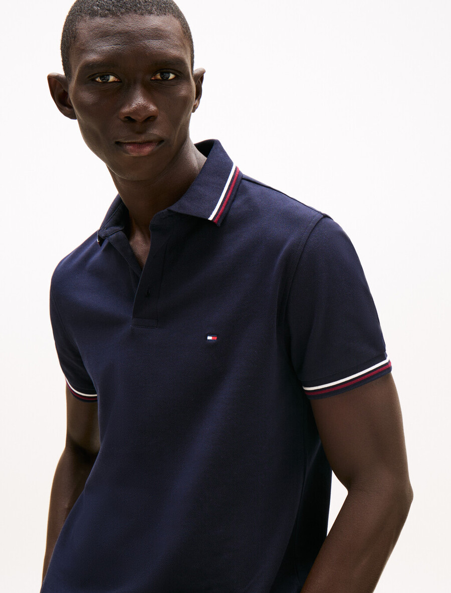 tipped slim polo