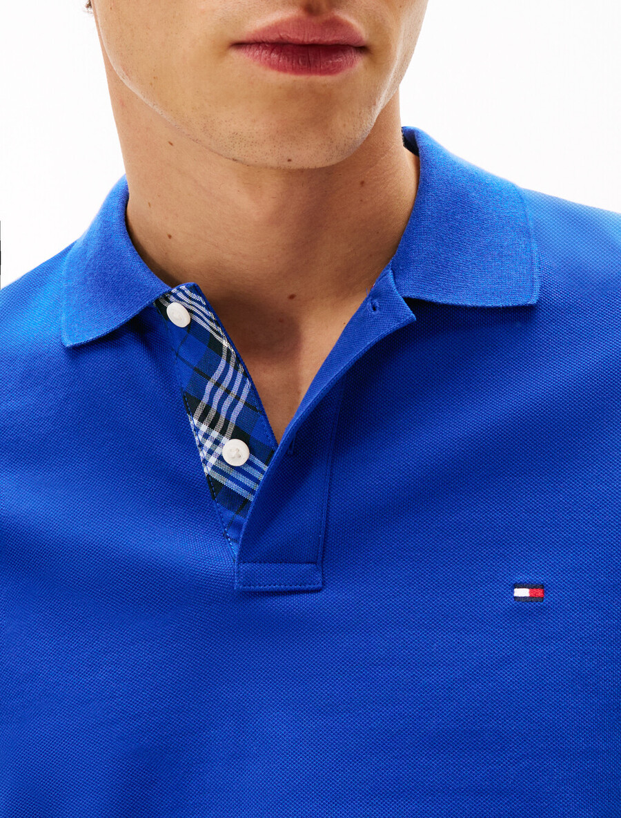 polohemd mit tartan-knopfleiste regular